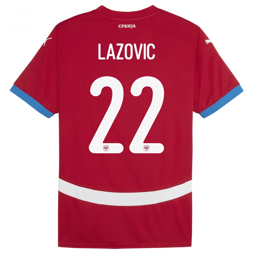 Enfant Maillot Serbie Darko Lazovic #22 Rouge Tenues Domicile 24-26 T-Shirt Suisse