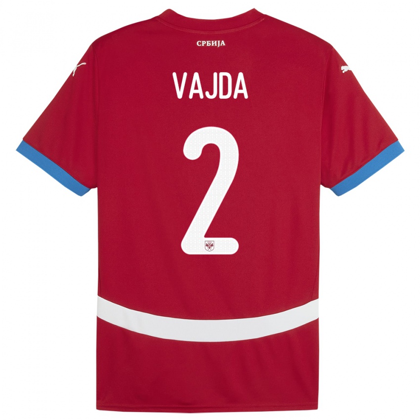 Enfant Maillot Serbie Orsoja Vajda #2 Rouge Tenues Domicile 24-26 T-Shirt Suisse