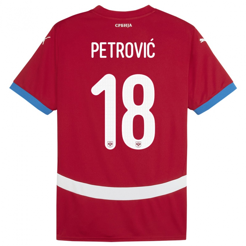 Kinder Serbien Emilija Petrovic #18 Rot Heimtrikot Trikot 24-26 T-Shirt Schweiz
