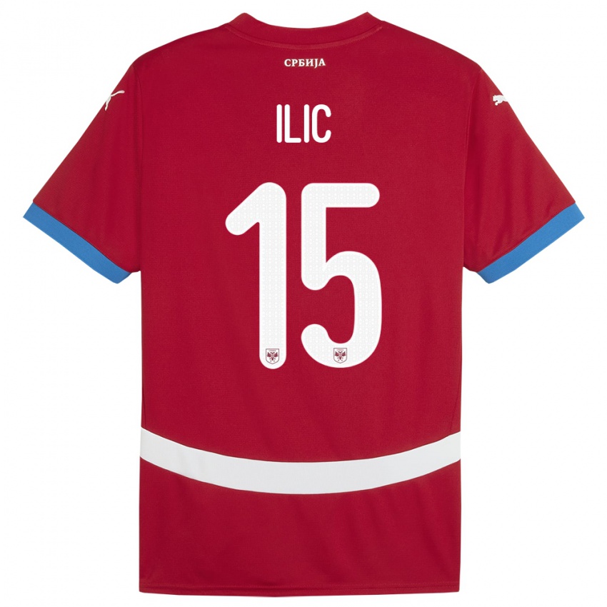 Kinder Serbien Mihajlo Ilic #15 Rot Heimtrikot Trikot 24-26 T-Shirt Schweiz