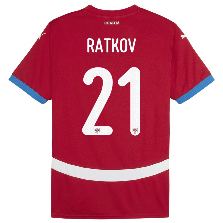 Kinder Serbien Petar Ratkov #21 Rot Heimtrikot Trikot 24-26 T-Shirt Schweiz