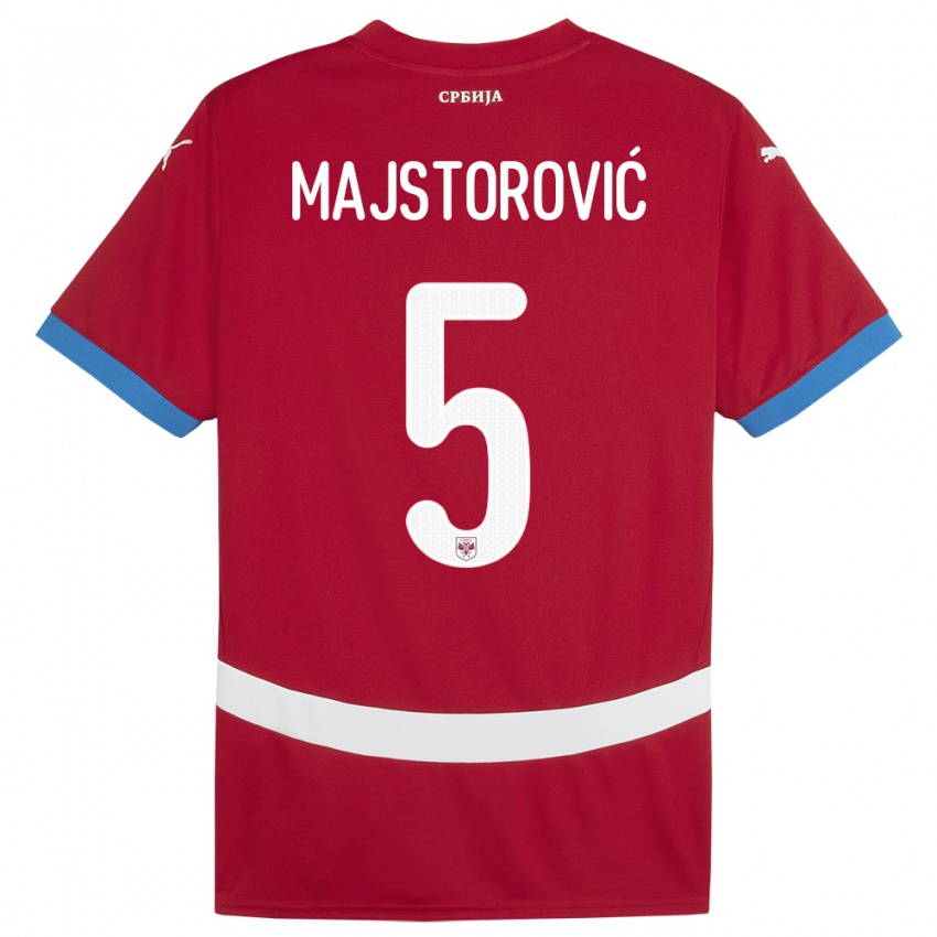 Kinder Serbien Milan Majstorovic #5 Rot Heimtrikot Trikot 24-26 T-Shirt Schweiz