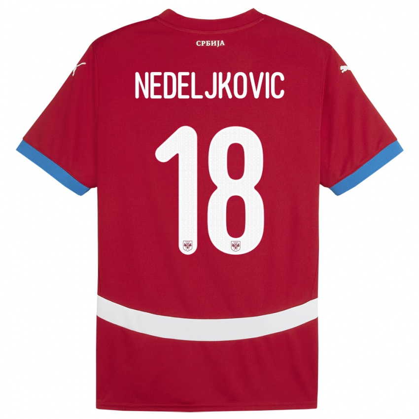 Kinder Serbien Kosta Nedeljkovic #18 Rot Heimtrikot Trikot 24-26 T-Shirt Schweiz