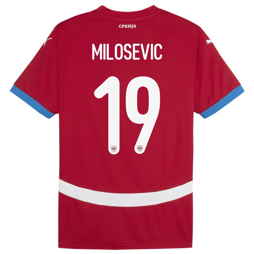 Kinder Serbien Jovan Milosevic #19 Rot Heimtrikot Trikot 24-26 T-Shirt Schweiz