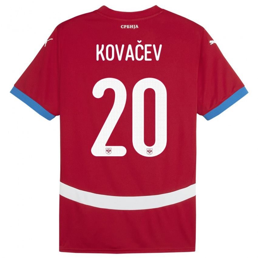 Kinder Serbien Milan Kovacev #20 Rot Heimtrikot Trikot 24-26 T-Shirt Schweiz