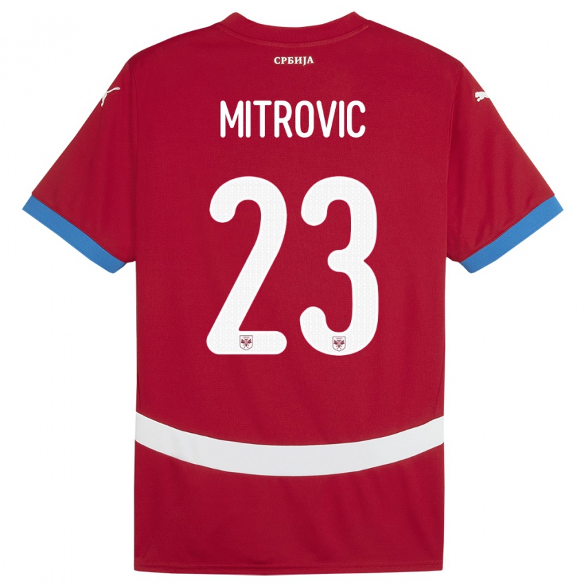Enfant Maillot Serbie Vuk Mitrovic #23 Rouge Tenues Domicile 24-26 T-Shirt Suisse