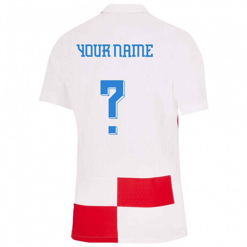 Enfant Maillot Croatie Votre Nom #0 Blanc Rouge Tenues Domicile 24-26 T-Shirt Suisse