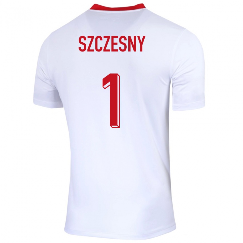 Enfant Maillot Pologne Wojciech Szczesny #1 Blanc Tenues Domicile 24-26 T-Shirt Suisse