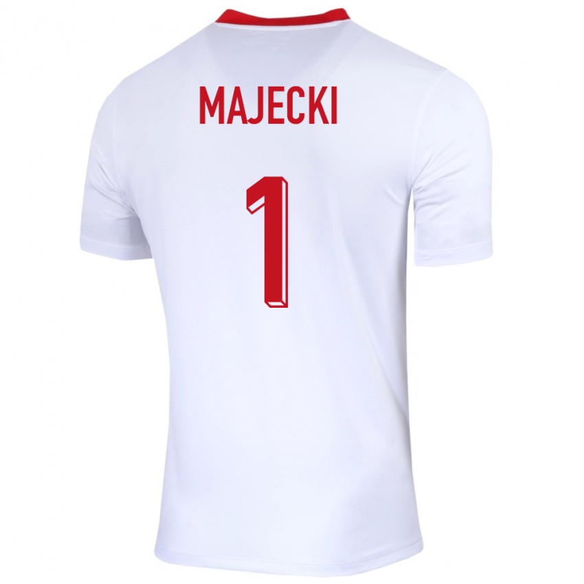 Enfant Maillot Pologne Radoslaw Majecki #1 Blanc Tenues Domicile 24-26 T-Shirt Suisse