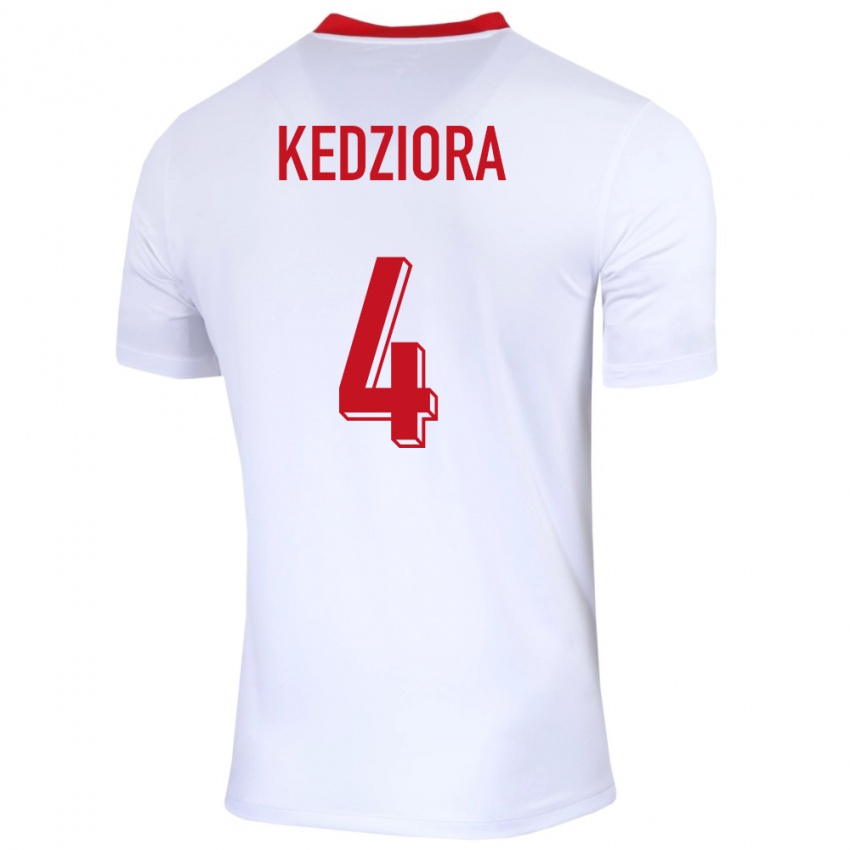 Kinder Polen Tomasz Kedziora #4 Weiß Heimtrikot Trikot 24-26 T-Shirt Schweiz