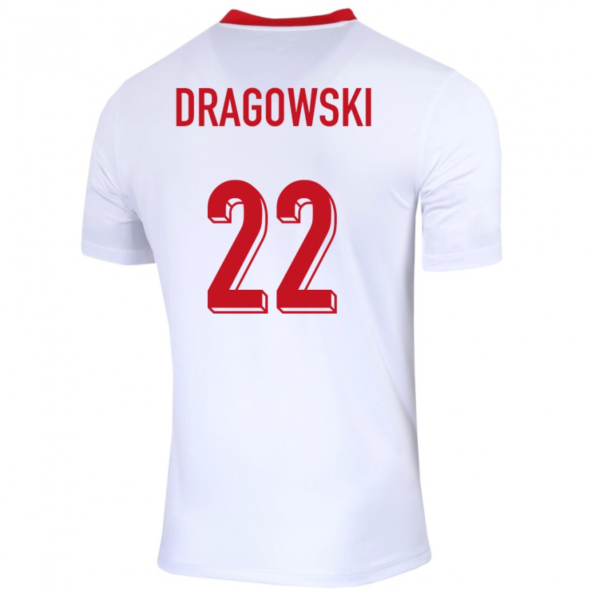 Enfant Maillot Pologne Bartlomiej Dragowski #22 Blanc Tenues Domicile 24-26 T-Shirt Suisse