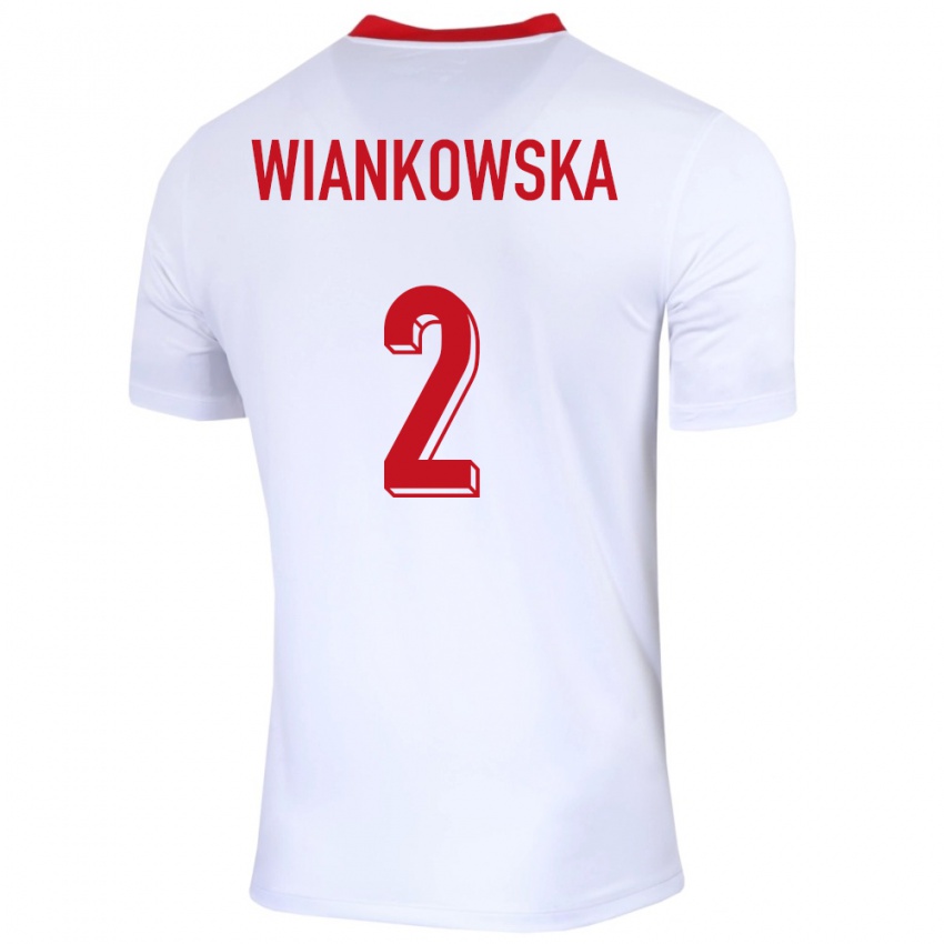 Enfant Maillot Pologne Martyna Wiankowska #2 Blanc Tenues Domicile 24-26 T-Shirt Suisse
