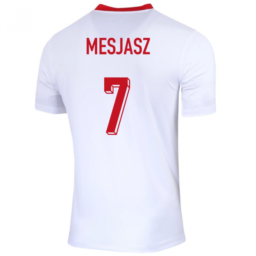 Enfant Maillot Pologne Malgorzata Mesjasz #7 Blanc Tenues Domicile 24-26 T-Shirt Suisse