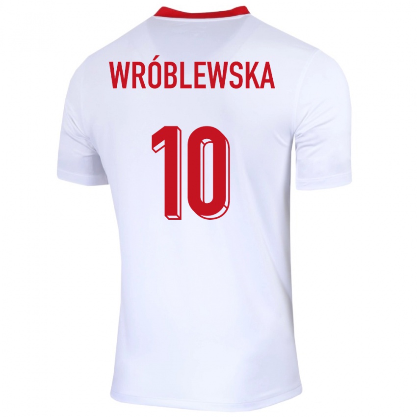 Enfant Maillot Pologne Joanna Wroblewska #10 Blanc Tenues Domicile 24-26 T-Shirt Suisse