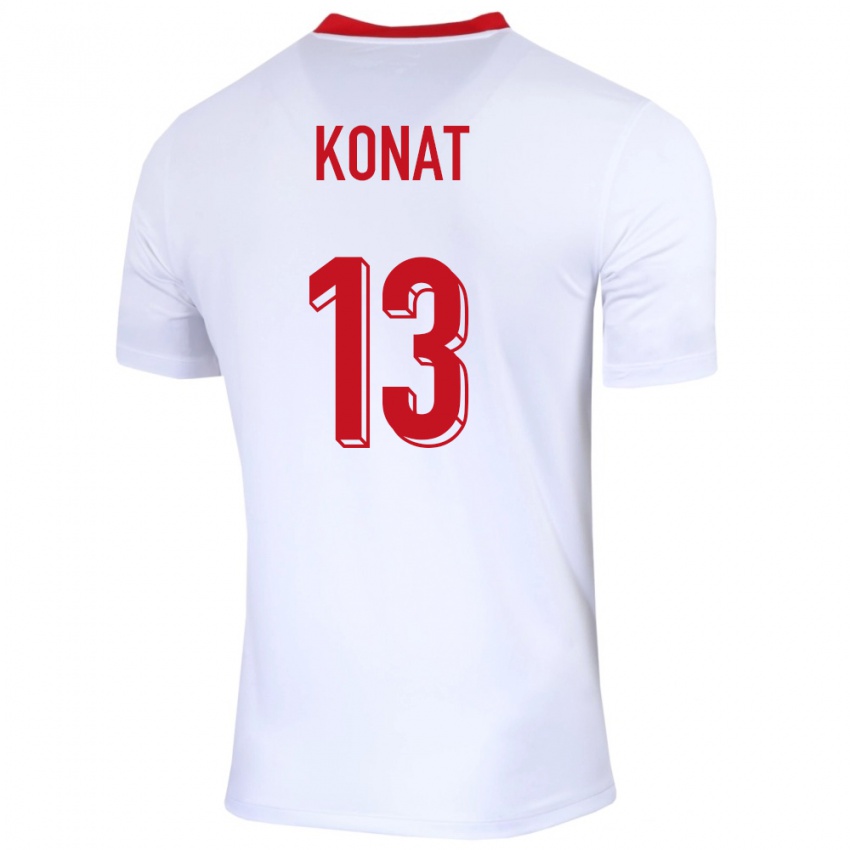 Enfant Maillot Pologne Katarzyna Konat #13 Blanc Tenues Domicile 24-26 T-Shirt Suisse