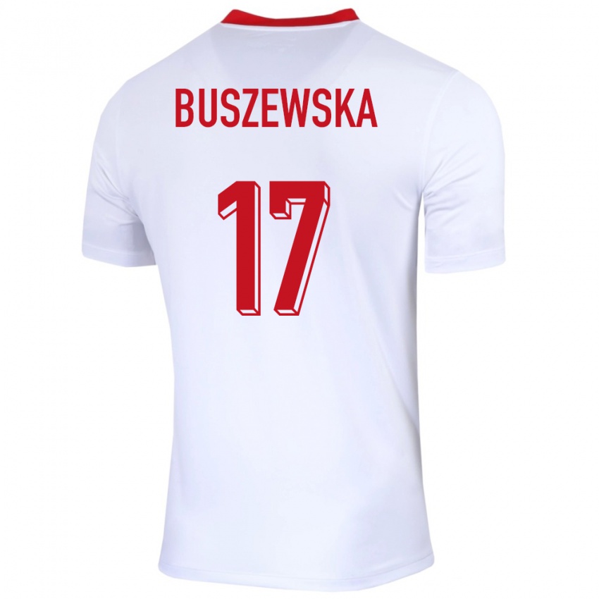Kinder Polen Zofia Buszewska #17 Weiß Heimtrikot Trikot 24-26 T-Shirt Schweiz