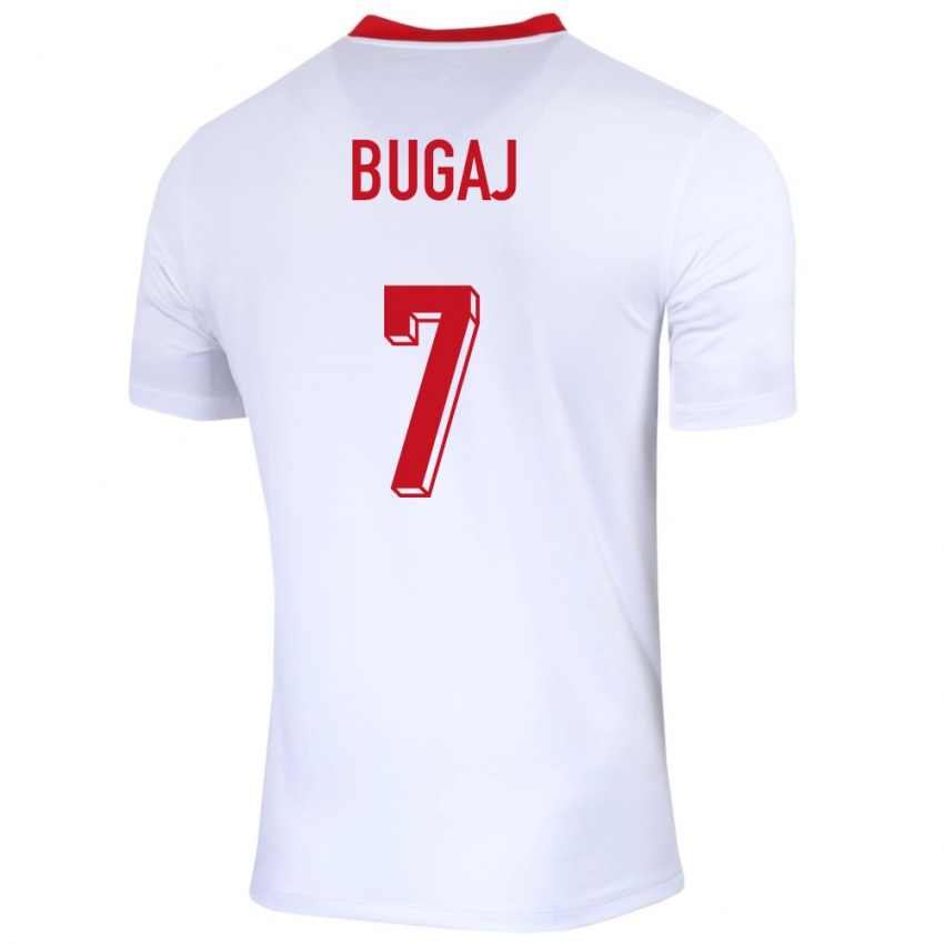 Enfant Maillot Pologne Dawid Bugaj #7 Blanc Tenues Domicile 24-26 T-Shirt Suisse