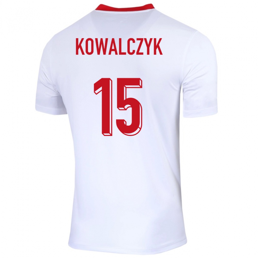 Enfant Maillot Pologne Mateusz Kowalczyk #15 Blanc Tenues Domicile 24-26 T-Shirt Suisse