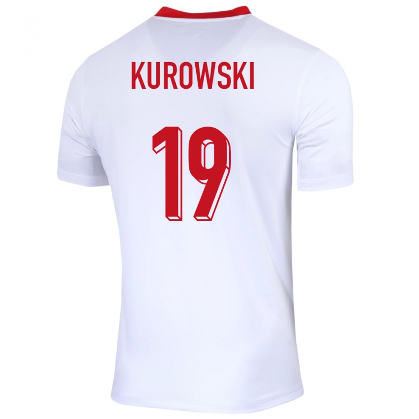 Enfant Maillot Pologne Milosz Kurowski #19 Blanc Tenues Domicile 24-26 T-Shirt Suisse