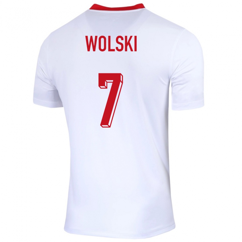 Enfant Maillot Pologne Filip Wolski #7 Blanc Tenues Domicile 24-26 T-Shirt Suisse