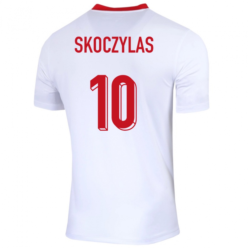 Enfant Maillot Pologne Mateusz Skoczylas #10 Blanc Tenues Domicile 24-26 T-Shirt Suisse