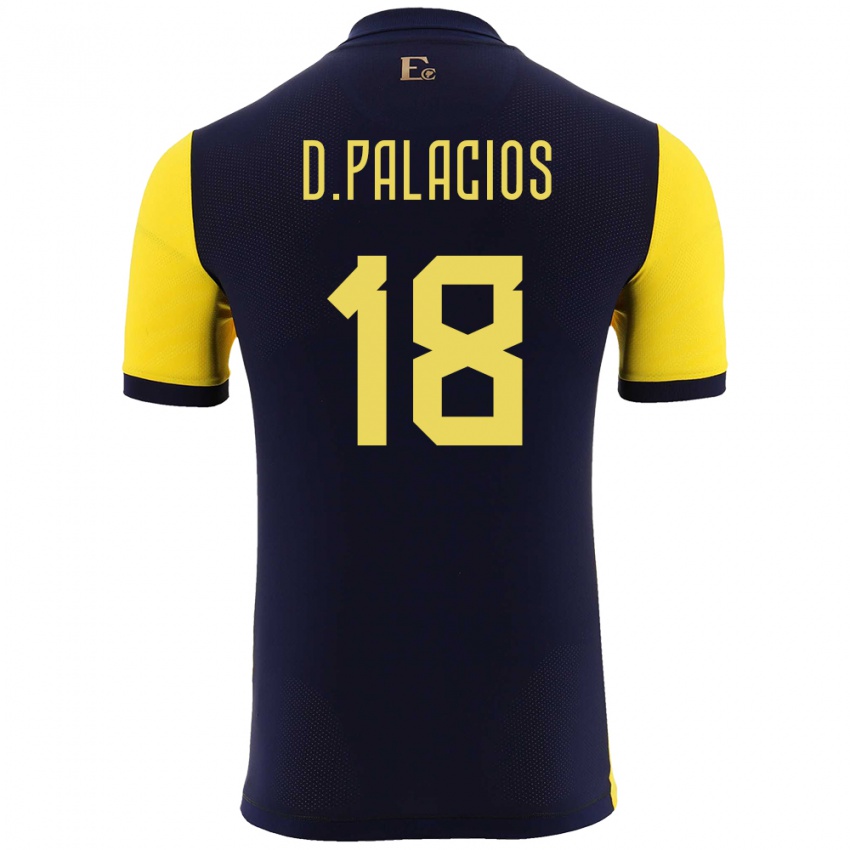 Enfant Maillot Équateur Diego Palacios #18 Jaune Tenues Domicile 24-26 T-Shirt Suisse