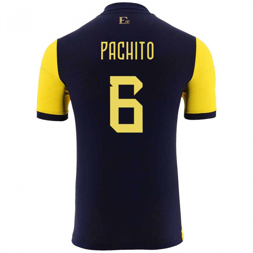 Enfant Maillot Équateur Angelica Pachito #6 Jaune Tenues Domicile 24-26 T-Shirt Suisse