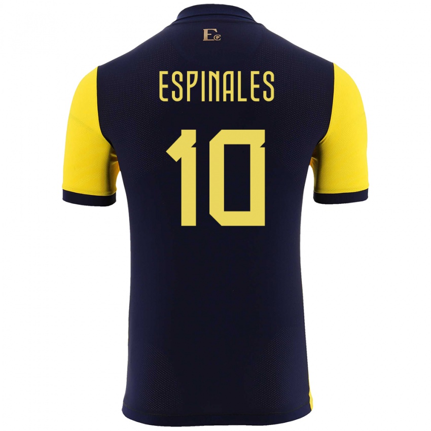Enfant Maillot Équateur Joselyn Espinales #10 Jaune Tenues Domicile 24-26 T-Shirt Suisse