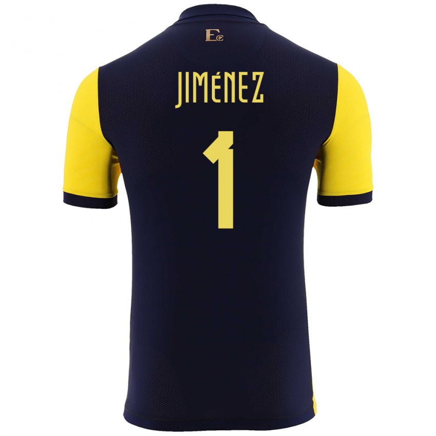 Enfant Maillot Équateur Tony Jimenez #1 Jaune Tenues Domicile 24-26 T-Shirt Suisse