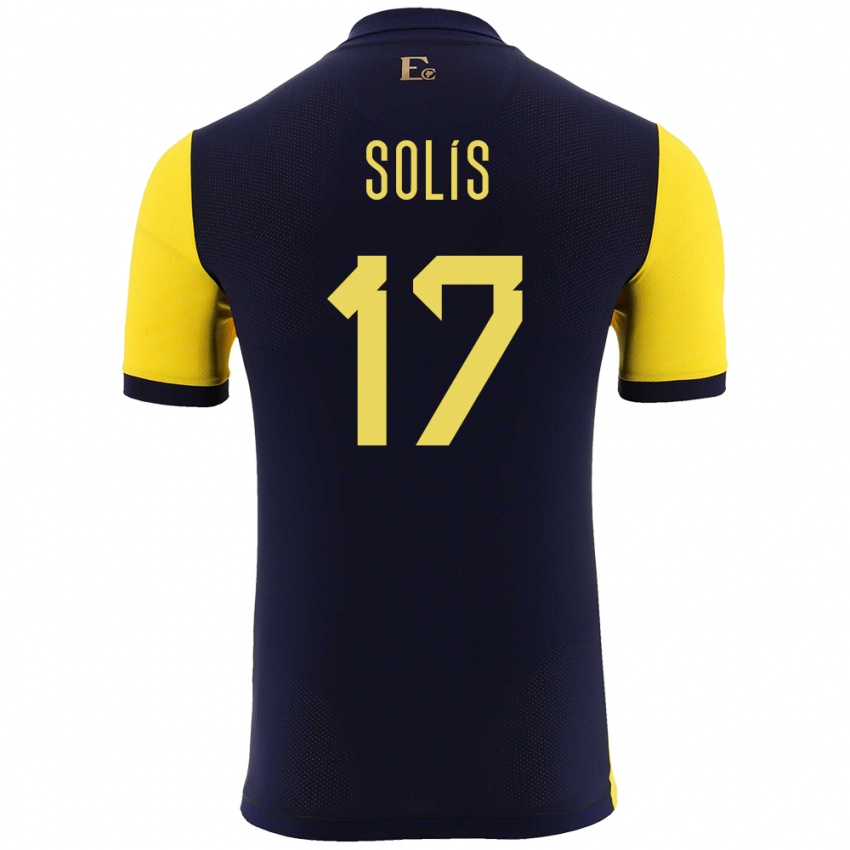 Enfant Maillot Équateur Mathias Solis #17 Jaune Tenues Domicile 24-26 T-Shirt Suisse