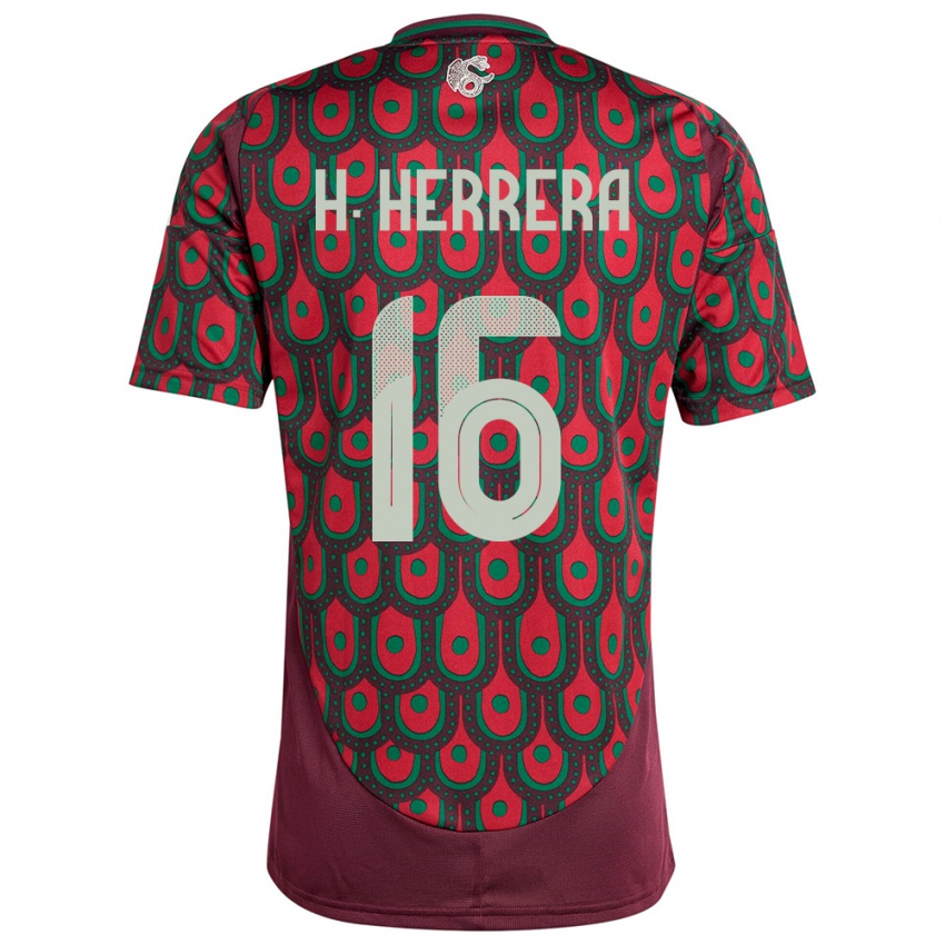 Kinder Mexiko Hector Herrera #16 Kastanienbraun Heimtrikot Trikot 24-26 T-Shirt Schweiz