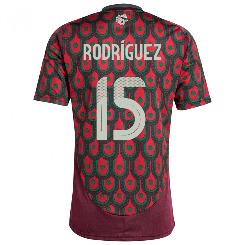 Enfant Maillot Mexique Jorge Rodriguez #15 Bordeaux Tenues Domicile 24-26 T-Shirt Suisse