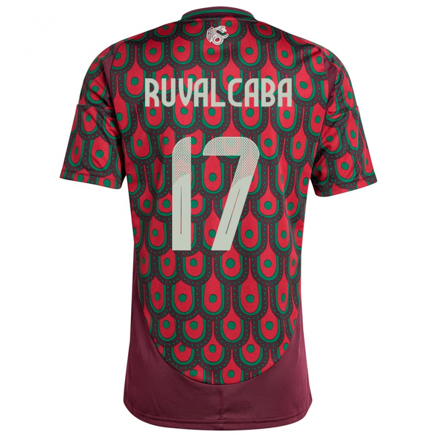 Enfant Maillot Mexique Jorge Ruvalcaba #17 Bordeaux Tenues Domicile 24-26 T-Shirt Suisse
