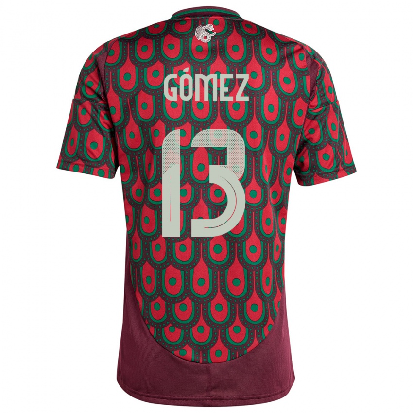 Enfant Maillot Mexique Diego Gomez #13 Bordeaux Tenues Domicile 24-26 T-Shirt Suisse