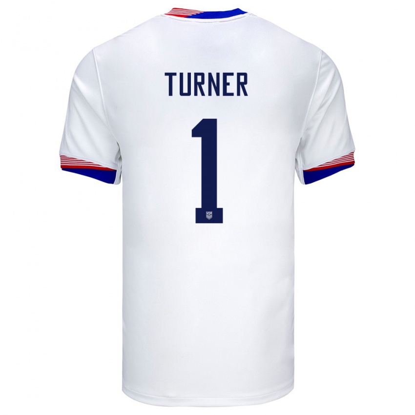 Enfant Maillot États-Unis Matt Turner #1 Blanc Tenues Domicile 24-26 T-Shirt Suisse