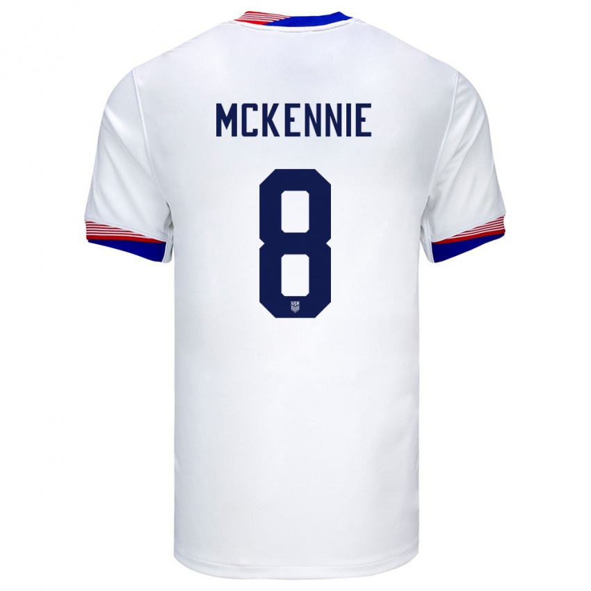 Enfant Maillot États-Unis Weston Mckennie #8 Blanc Tenues Domicile 24-26 T-Shirt Suisse