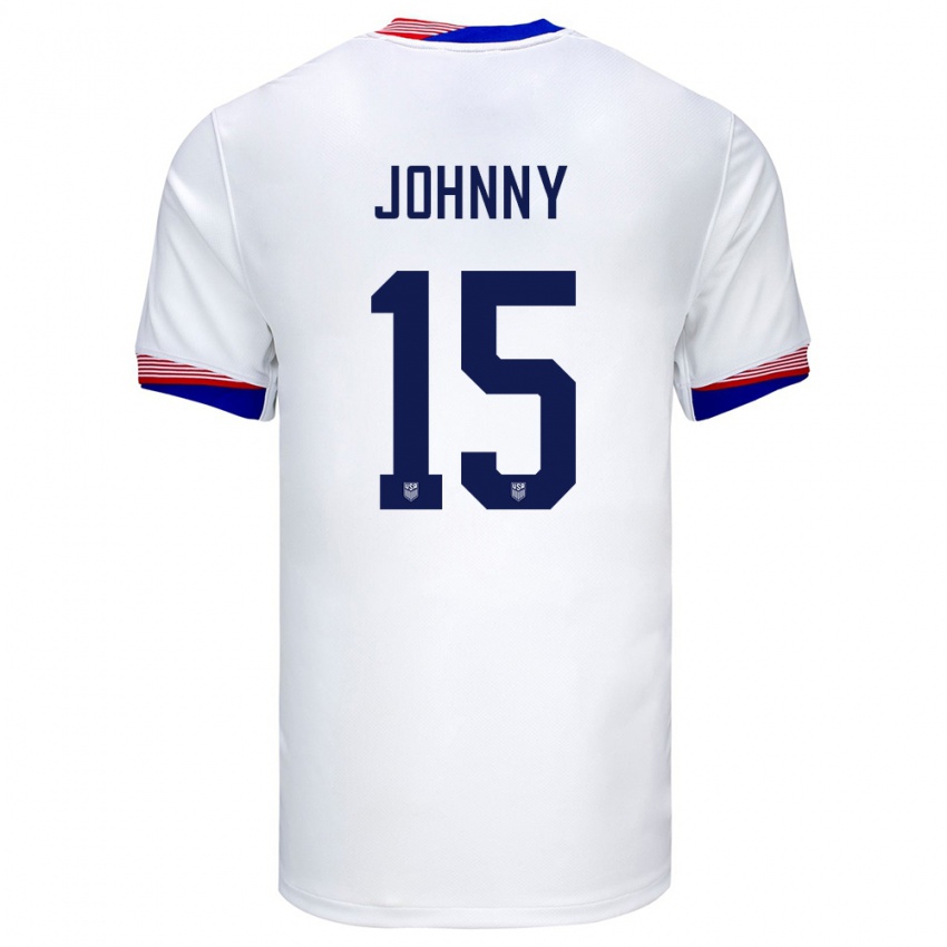 Kinder Vereinigte Staaten Johnny #15 Weiß Heimtrikot Trikot 24-26 T-Shirt Schweiz