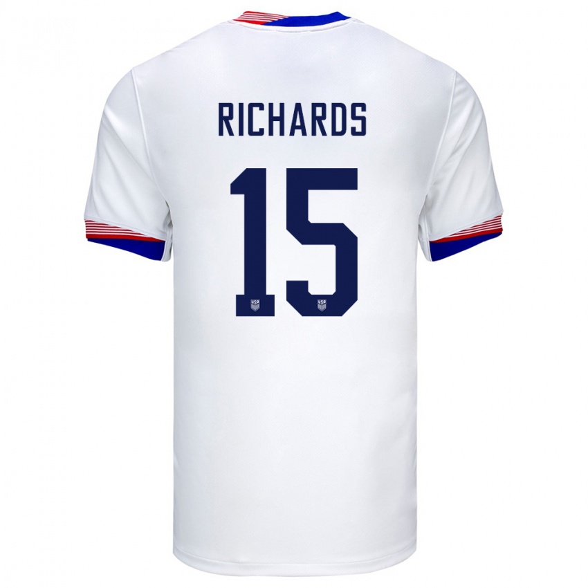Kinder Vereinigte Staaten Chris Richards #15 Weiß Heimtrikot Trikot 24-26 T-Shirt Schweiz