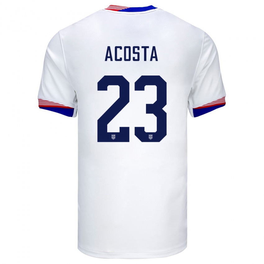 Kinder Vereinigte Staaten Kellyn Acosta #23 Weiß Heimtrikot Trikot 24-26 T-Shirt Schweiz