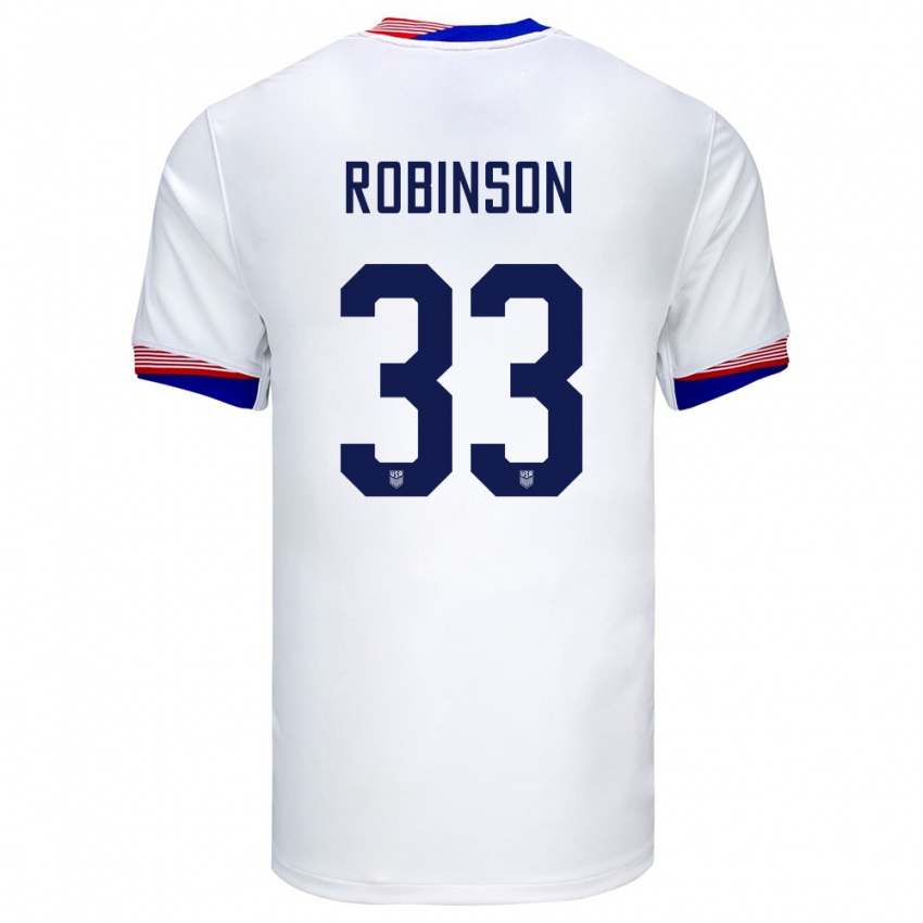 Enfant Maillot États-Unis Antonee Robinson #33 Blanc Tenues Domicile 24-26 T-Shirt Suisse