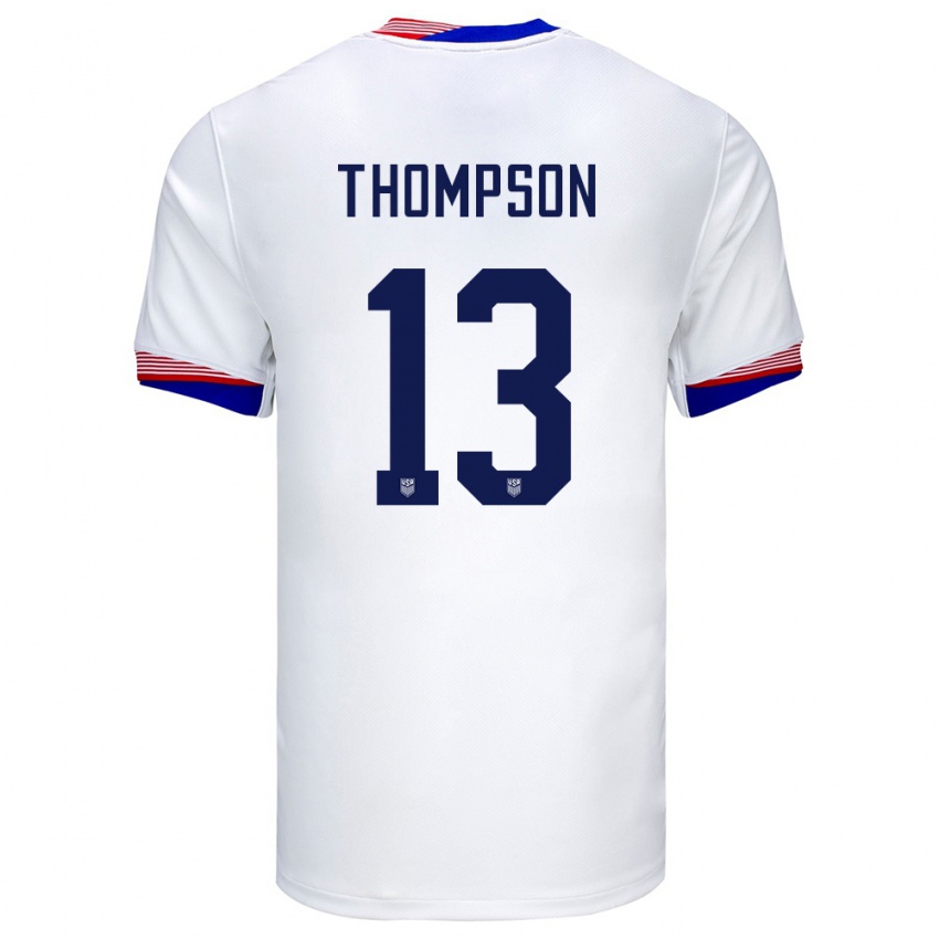Enfant Maillot États-Unis Alyssa Thompson #13 Blanc Tenues Domicile 24-26 T-Shirt Suisse