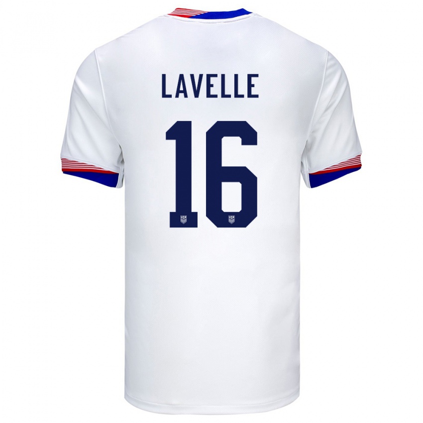 Kinder Vereinigte Staaten Rose Lavelle #16 Weiß Heimtrikot Trikot 24-26 T-Shirt Schweiz