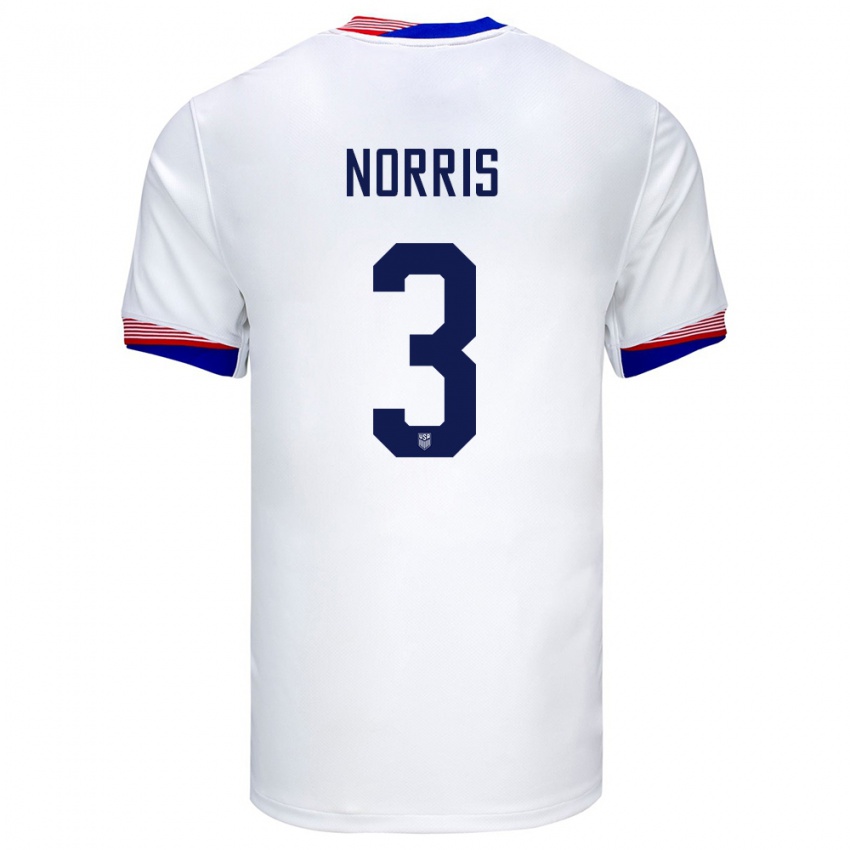 Enfant Maillot États-Unis Nolan Norris #3 Blanc Tenues Domicile 24-26 T-Shirt Suisse