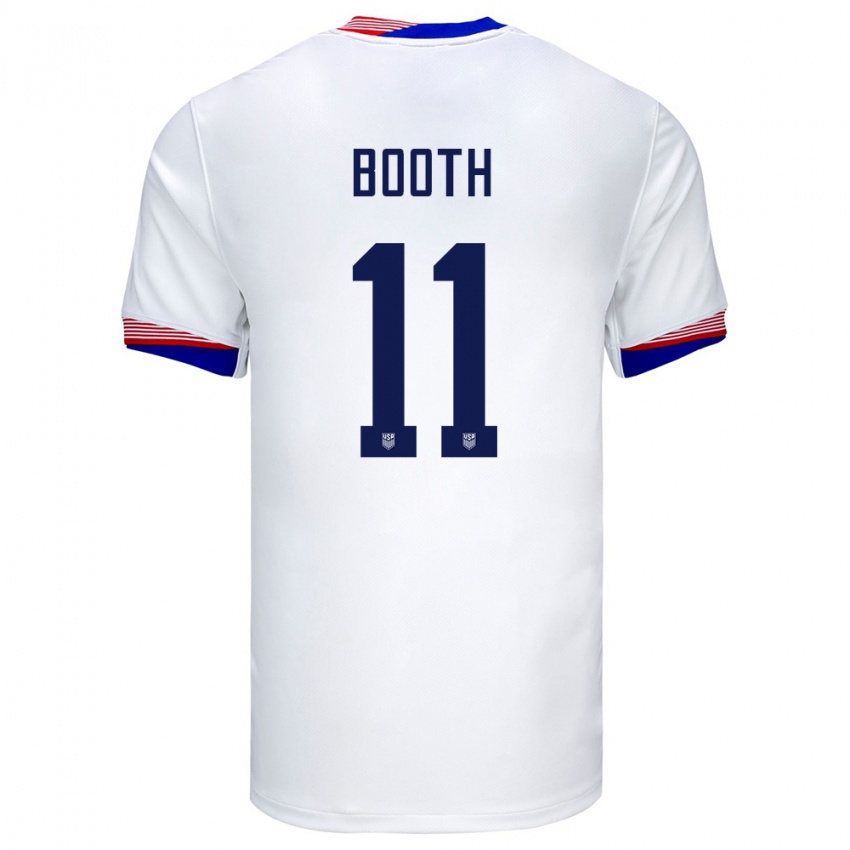 Enfant Maillot États-Unis Zach Booth #11 Blanc Tenues Domicile 24-26 T-Shirt Suisse
