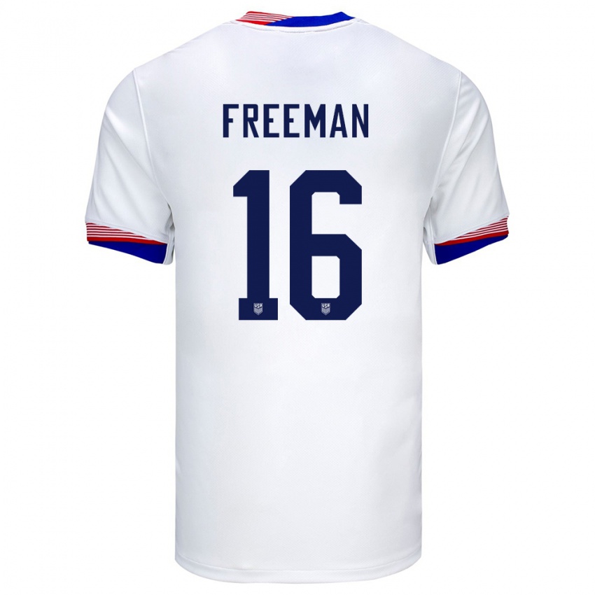 Kinder Vereinigte Staaten Alex Freeman #16 Weiß Heimtrikot Trikot 24-26 T-Shirt Schweiz