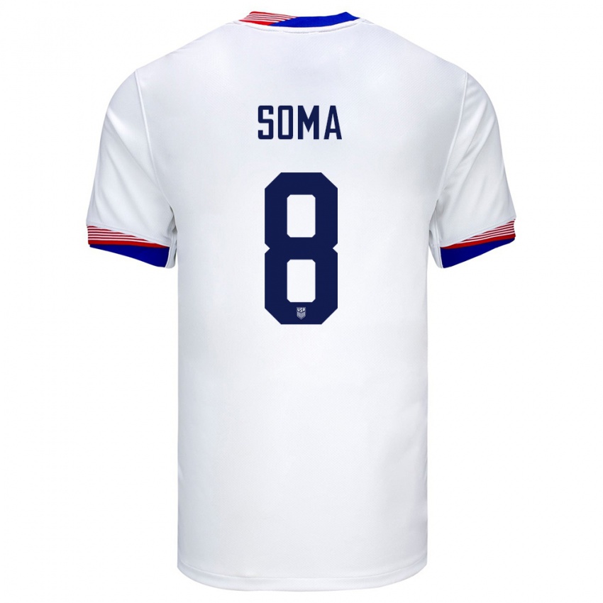 Enfant Maillot États-Unis Pedro Soma #8 Blanc Tenues Domicile 24-26 T-Shirt Suisse