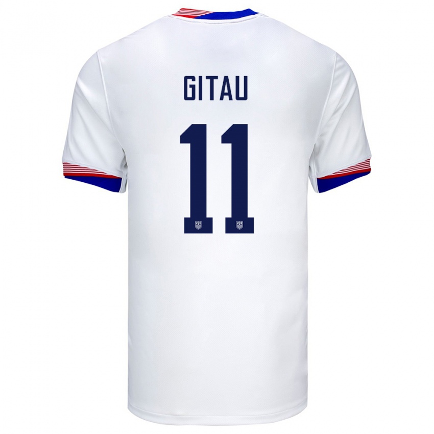 Enfant Maillot États-Unis Andre Gitau #11 Blanc Tenues Domicile 24-26 T-Shirt Suisse