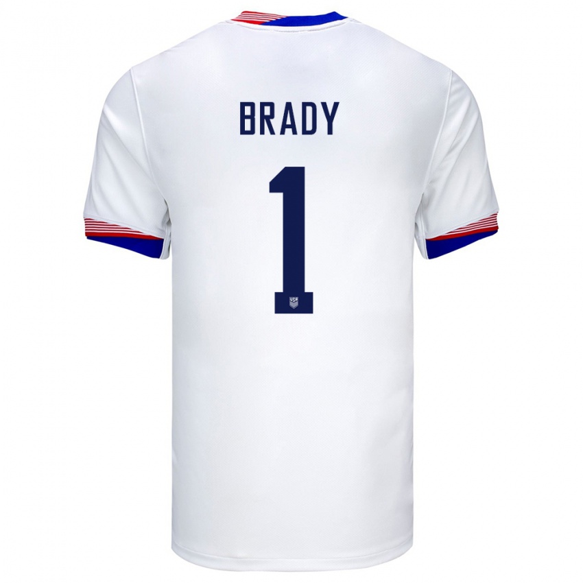 Kinder Vereinigte Staaten Chris Brady #1 Weiß Heimtrikot Trikot 24-26 T-Shirt Schweiz