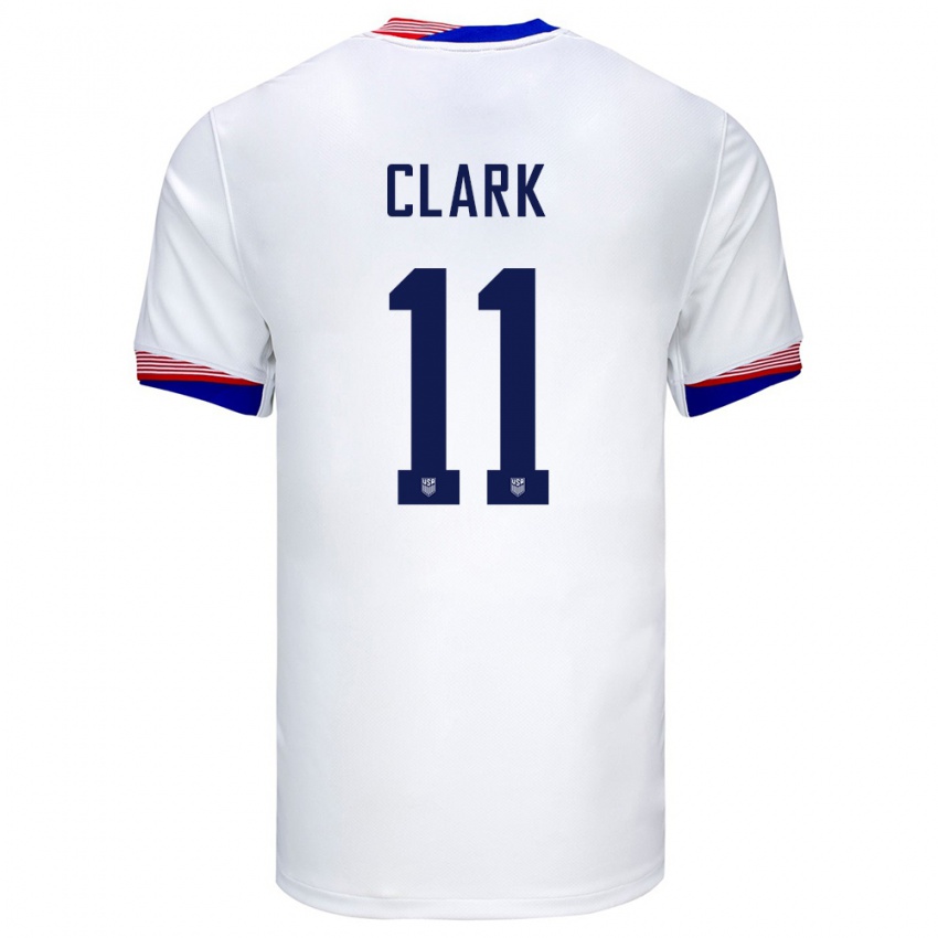Enfant Maillot États-Unis Caden Clark #11 Blanc Tenues Domicile 24-26 T-Shirt Suisse
