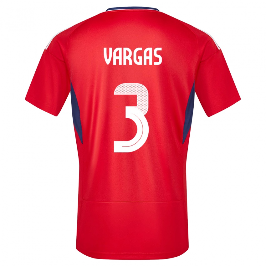 Enfant Maillot Costa Rica Juan Pablo Vargas #3 Rouge Tenues Domicile 24-26 T-Shirt Suisse